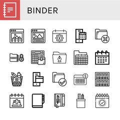 binder simple icons set