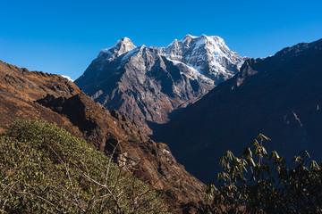Mera peak, highest trekking peak in Everest region, Himalaya mountains range in Nepal