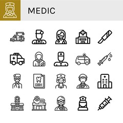 medic simple icons set