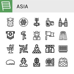 asia icon set