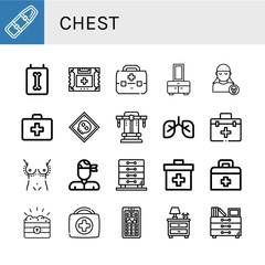 Set of chest icons