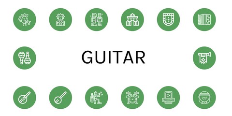 guitar simple icons set