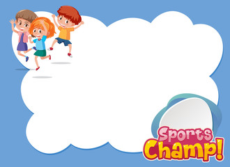 Background template design with happy children