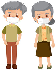 Elderly people wearing mask