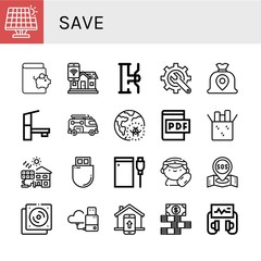 Set of save icons