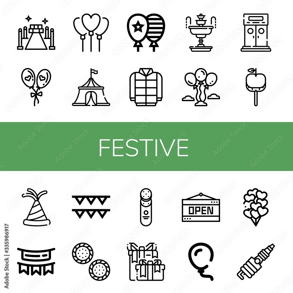 Wall mural Set of festive icons