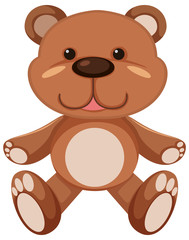 Brown teddy bear on white background