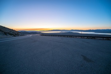 Empty high way in sunrise