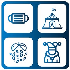 carnival simple icons set