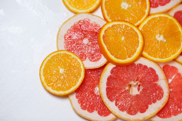 Oranges and grapefruits, chopped