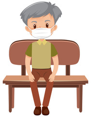 Male elderly wearing mask