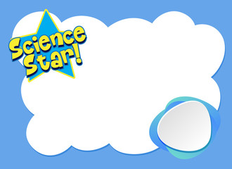 Background template design with word science star