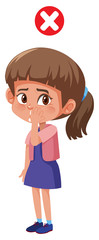 Fototapeta premium Girl touching face risk to have virus