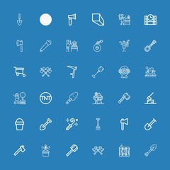 Editable 36 shovel icons for web and mobile