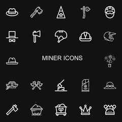 Editable 22 miner icons for web and mobile
