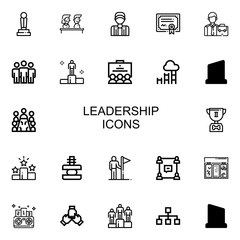 Editable 22 leadership icons for web and mobile