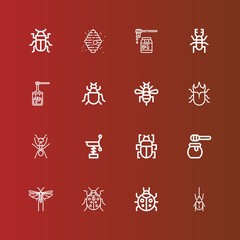 Obraz premium Editable 16 bee icons for web and mobile