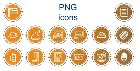 Editable 14 png icons for web and mobile