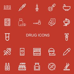 Editable 22 drug icons for web and mobile