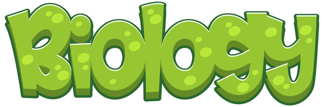 Font design for word biology in green color