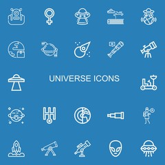 Editable 22 universe icons for web and mobile