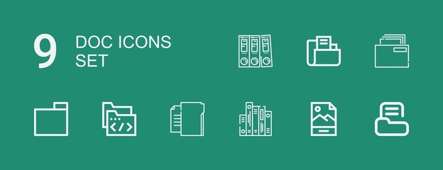 Editable 9 doc icons for web and mobile