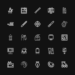 Editable 25 brush icons for web and mobile