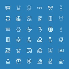 Editable 36 cloth icons for web and mobile