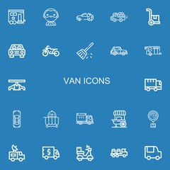 Editable 22 van icons for web and mobile