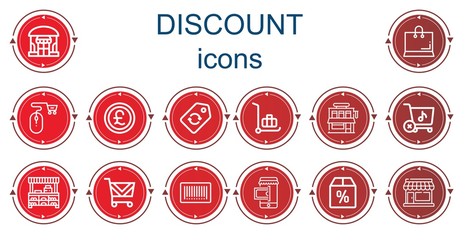Editable 14 discount icons for web and mobile