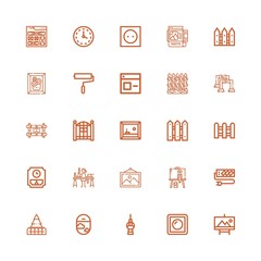Editable 25 wall icons for web and mobile