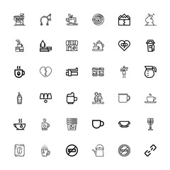 Editable 36 break icons for web and mobile