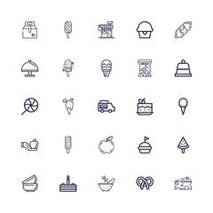 Editable 25 snack icons for web and mobile