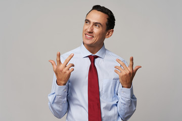 young businessman showing ok sign
