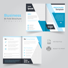 Corporate & Business Concept Bi-fold Brochure Template Design.