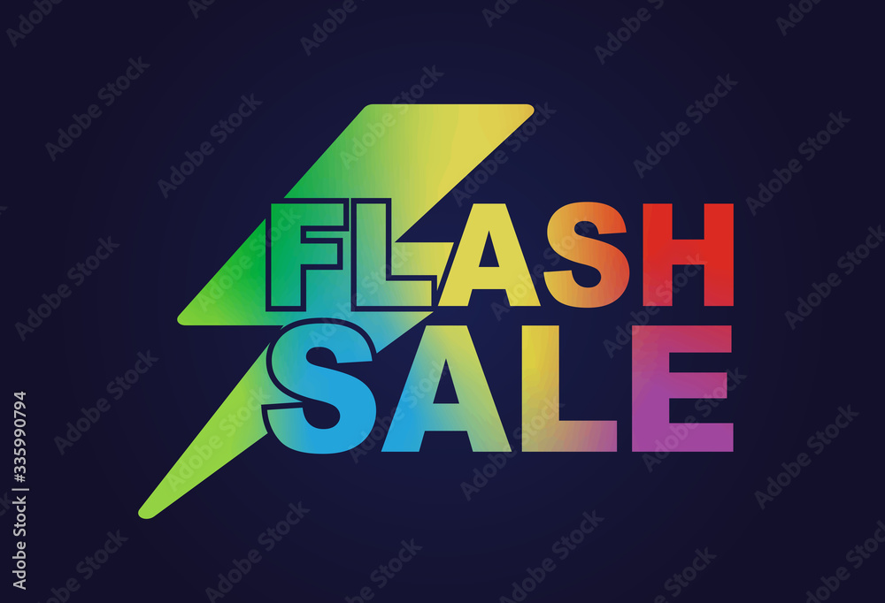 Wall mural gradient rainbow words flash sale with thumber icon