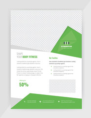 Fitness Center Flyer & Poster Cover Template. Fitness and Gym concept, Abstract Modern Design, Business brochure. Vector