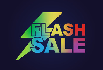 Gradient rainbow words FLASH SALE with thumber icon