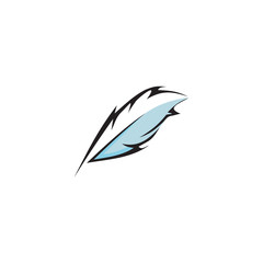 Fototapeta premium Feather pen icon logo design template