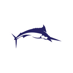 Fishing logo design with using marlin fish icon
