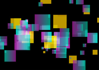 Colorful glossy squares abstract tech geometric background. Vector illustration
