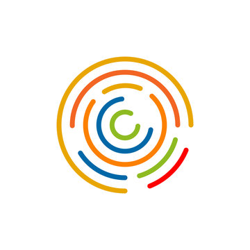 Colorful circle shape icon logo design