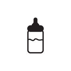 Milk bottle logo design for baby vector