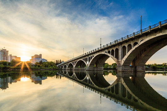 Sunset over the City of Saskatoon
