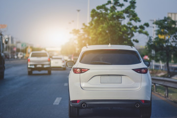 car driving on high way road