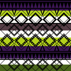 Seamless vector tribal texture set. Tribal seamless texture. Boho stripes. Striped vintage boho fashion style pattern background with tribal shape elements.