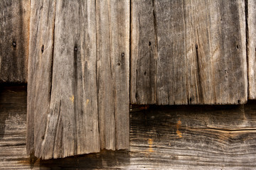Close up detail of old barn wood.  Cades cove, Smokey mountains national park, Tennessee.