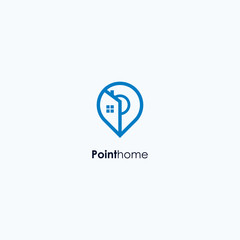 Point home logo design vector template