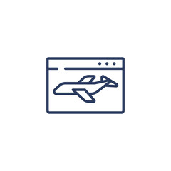 Simple outline plane vector icon isolated on white background. Transportation and airlines concept. Airplane sign for web mobile app and UI design.