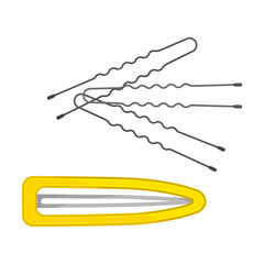 Hairgrip or Hairclip as Girlish Personal Accessory for Grooming Vector Illustration